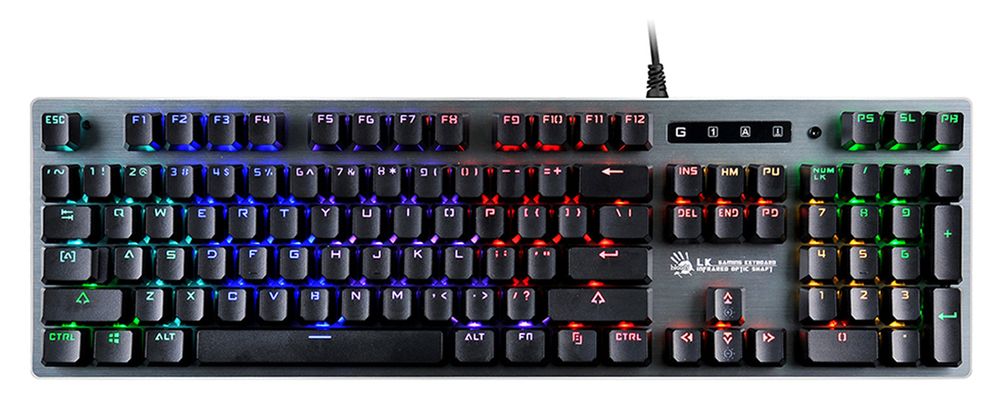 Клавиатура A4Tech Bloody B765 механическая серый USB for gamer LED (B765 GREY/NEON (GREEN SWITCH))