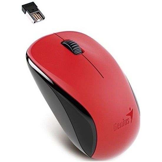 Genius Мышь NX-7005 Red { оптическая, 800/1200/1600 dpi, радио 2,4 Ггц, 1хАА, USB} [31030127103/31030017403]