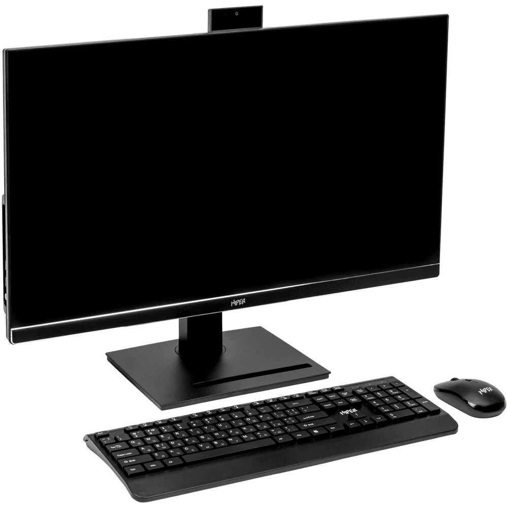 Моноблок/ HIPER V30 2k   27"(2560x1440 (матовый) IPS)/Intel Core i5 14400(2.5Ghz)/16384Mb/512PCISSDGb/noDVD/BT/WiFi/war 1y/7.93kg/черный/Win11Pro + Cam 5.0 SD/Беспроводные МК/WiFi6