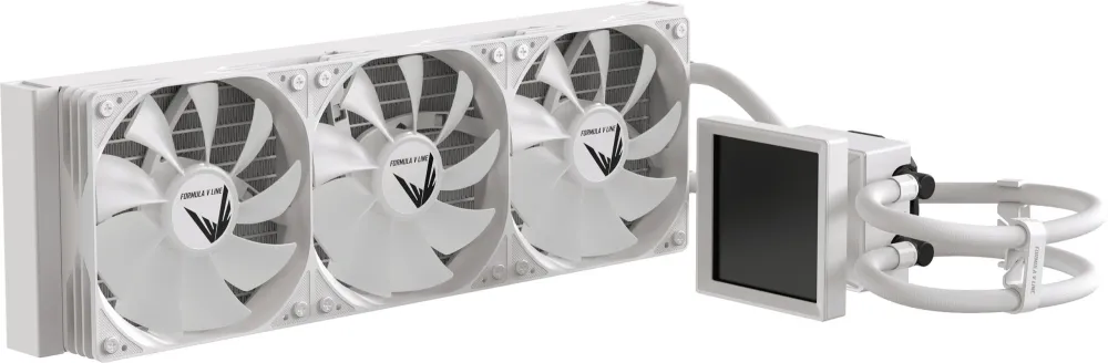 Система водяного охлаждения Formula Ice Jet Vision 360 ARGB Soc-AM5/AM4/1200/2066/1700/1851 белый 4-pin 1-27dB Al+Cu LCD 315W Ret (ICE JET VISION 360 WH)