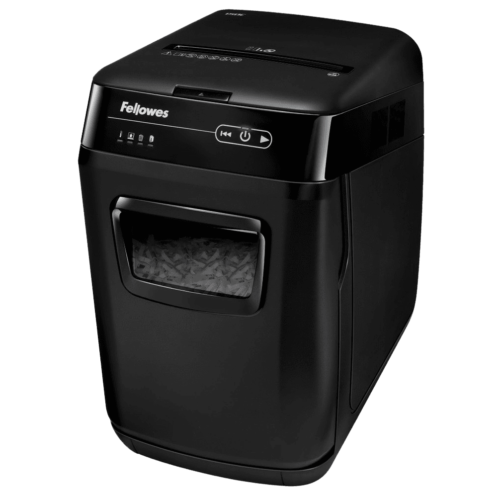 Шредер Fellowes AutoMax 150C с автоподачей (секр.P-4) фрагменты 150лист. 32лтр. скрепки скобы пл.карты CD