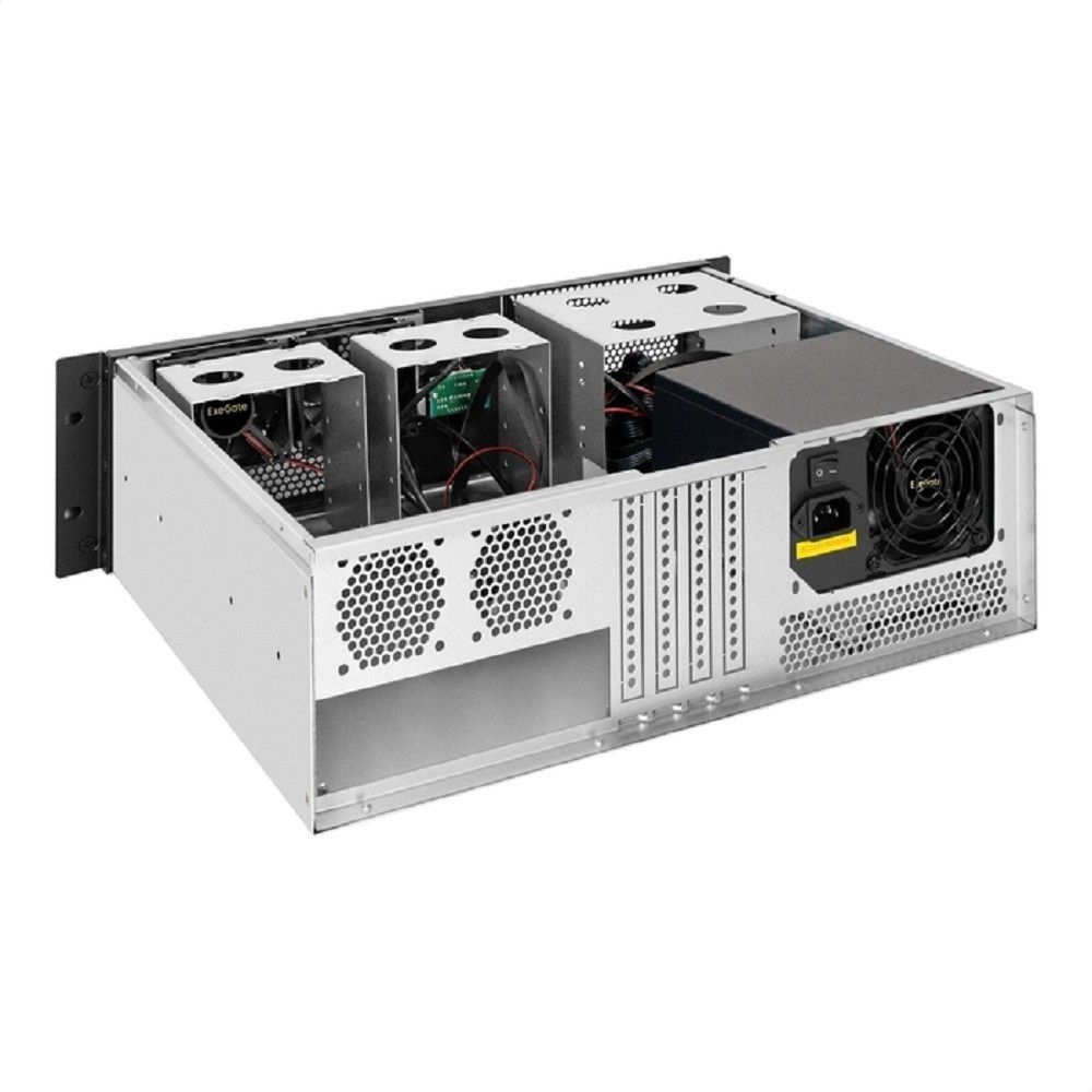 Exegate EX300013RUS Серверный корпус ExeGate Pro 3U400-07 <RM 19", высота 3U, глубина 400, БП 1000PAS, 2*USB>