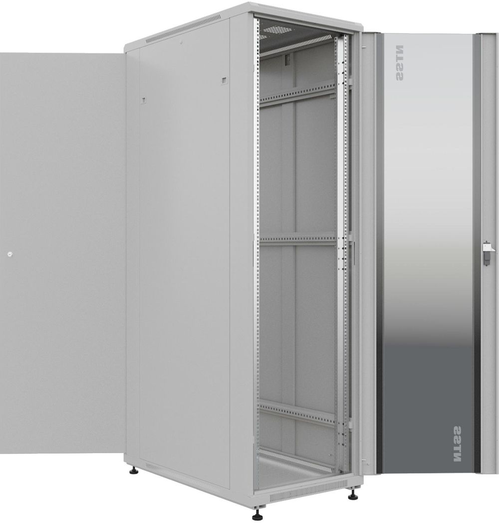 Шкаф серверный NTSS Премиум (NTSS-R22U60100GS) напольный 22U 600x1000мм пер.дв.стекл металл 900кг серый 910мм 60.5кг 1102мм IP20 сталь