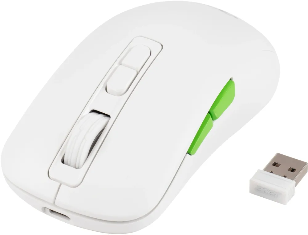 Мышь Acer OMR311 белый оптическая 2400dpi беспров. BT/Radio USB 7but (ZL.MCECC.034)