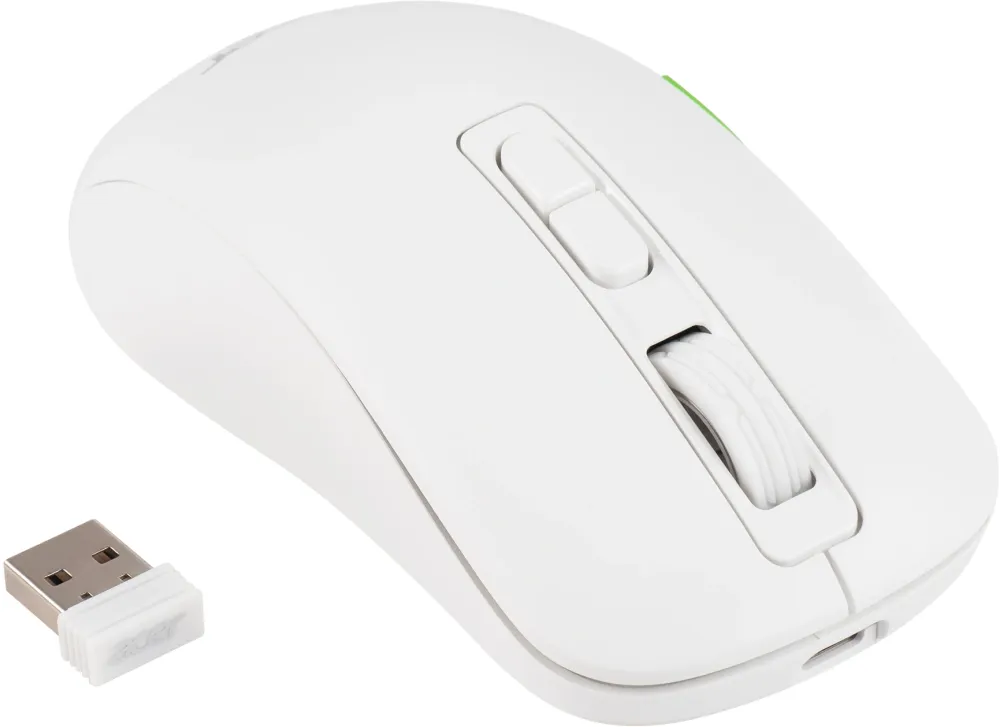 Мышь Acer OMR311 белый оптическая 2400dpi беспров. BT/Radio USB 7but (ZL.MCECC.034)