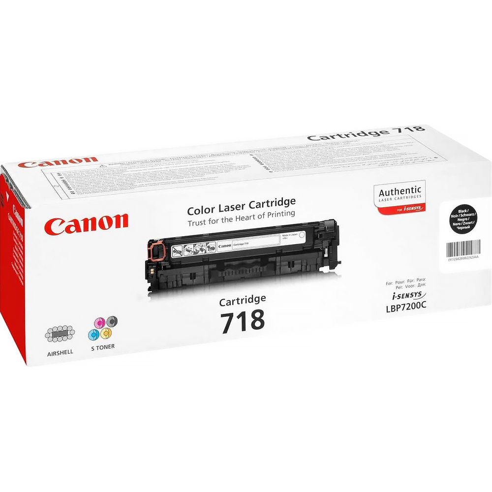 Картридж лазерный Canon 718BK 2662B002 черный бар.в компл. (3400стр.) для Canon LBP7200/MF8330/8350