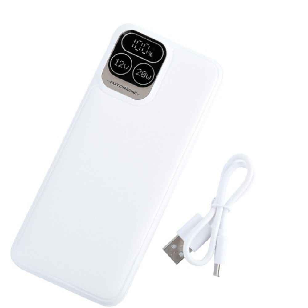 Perfeo Powerbank Atomic Age 20000 mAh/LED дисплей/PD + QC 3.0/Type-C/2 USB/Выход: 5A, max 22.5WWhite (PF_E1475)