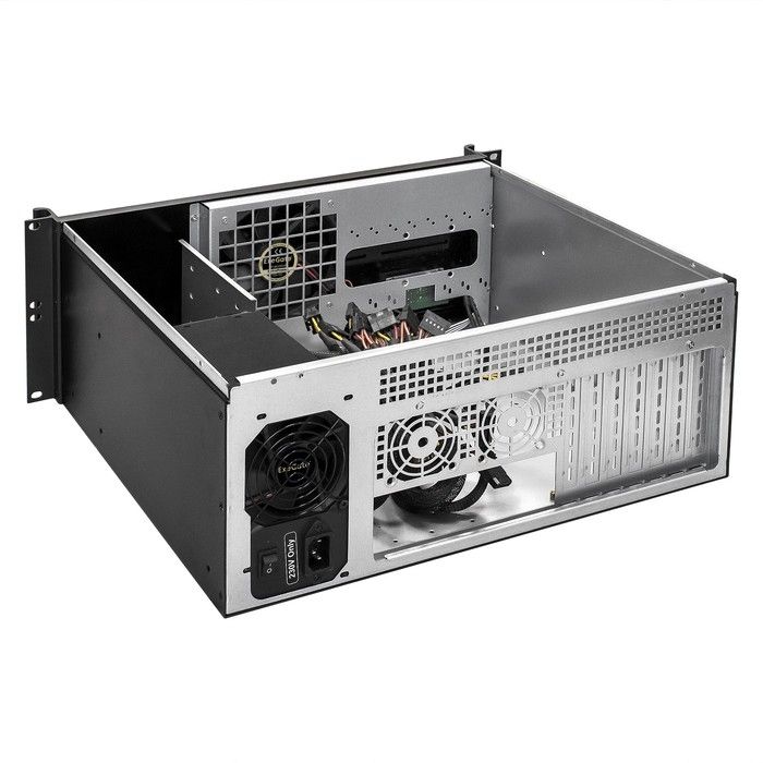 Exegate EX293544RUS Серверный корпус ExeGate Pro 4U390-05 <RM 19", высота 4U, глубина 390, БП 900ADS, USB>