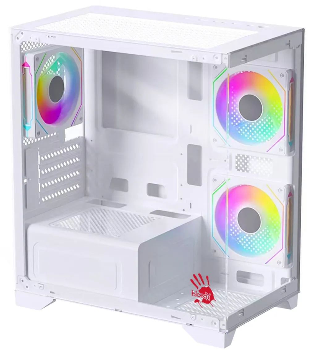 Корпус Bloody BD-CC103F белый без БП mATX 7x120mm 1xUSB2.0 1xUSB3.0 audio bott PSU