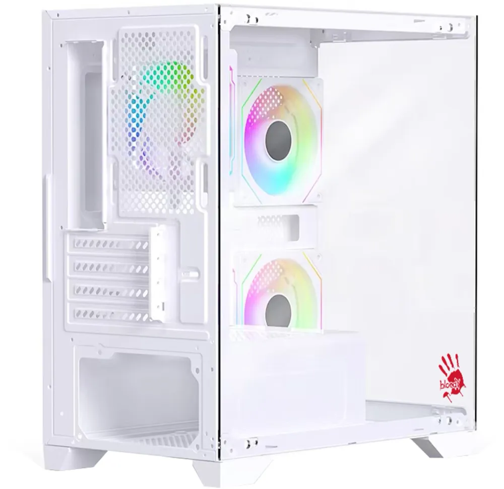 Корпус Bloody BD-CC103F белый без БП mATX 7x120mm 1xUSB2.0 1xUSB3.0 audio bott PSU