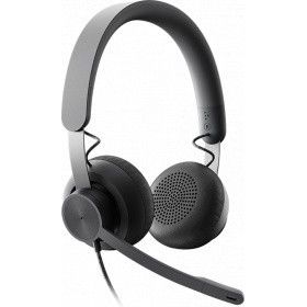 Наушники с микрофоном Logitech Zone Wired Teams черный матовый 1.9м накладные USB оголовье (981-000870)