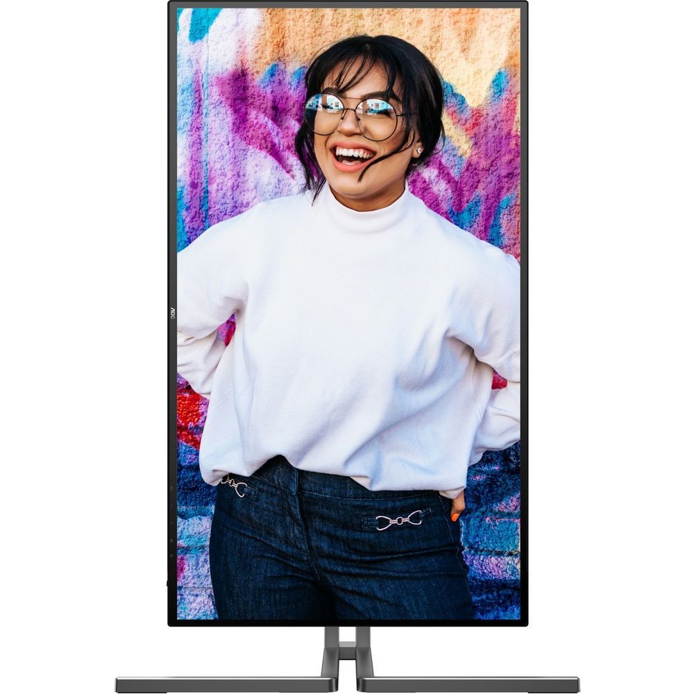 Монитор 27" AOC U27U3CV  Nano IPS, 3840x2160, 60Hz, 4ms, 400сd/m, 1300:1, HDR10 | 2xHDMI(2.0), DP(1.4), Type-C(PD-96W), 4xUSB 3.2, RJ45 | HAS, Pivot, Swivel, InPSU, Speakers, Vesa 100, Black