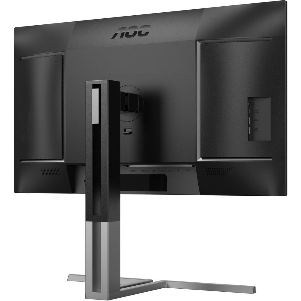 Монитор 27" AOC U27U3CV  Nano IPS, 3840x2160, 60Hz, 4ms, 400сd/m, 1300:1, HDR10 | 2xHDMI(2.0), DP(1.4), Type-C(PD-96W), 4xUSB 3.2, RJ45 | HAS, Pivot, Swivel, InPSU, Speakers, Vesa 100, Black