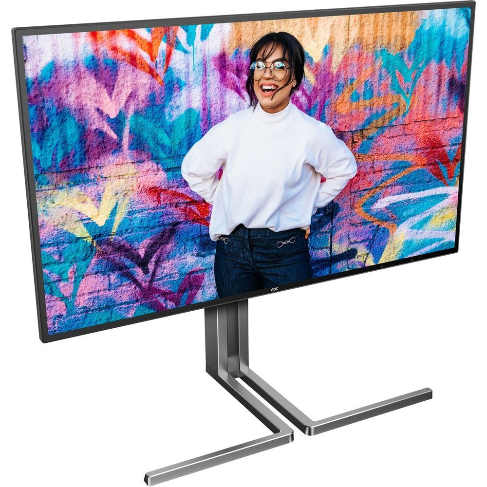 Монитор 27" AOC U27U3CV  Nano IPS, 3840x2160, 60Hz, 4ms, 400сd/m, 1300:1, HDR10 | 2xHDMI(2.0), DP(1.4), Type-C(PD-96W), 4xUSB 3.2, RJ45 | HAS, Pivot, Swivel, InPSU, Speakers, Vesa 100, Black