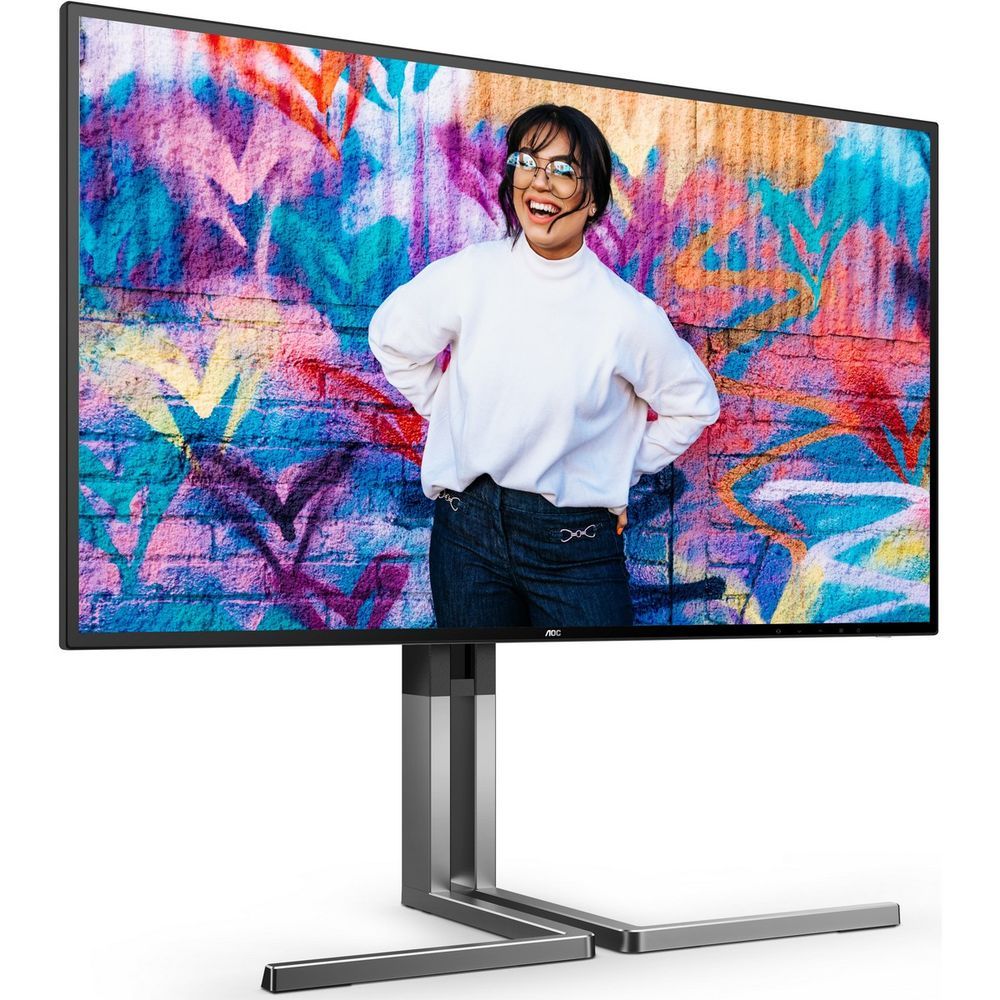 Монитор 27" AOC U27U3CV  Nano IPS, 3840x2160, 60Hz, 4ms, 400сd/m, 1300:1, HDR10 | 2xHDMI(2.0), DP(1.4), Type-C(PD-96W), 4xUSB 3.2, RJ45 | HAS, Pivot, Swivel, InPSU, Speakers, Vesa 100, Black