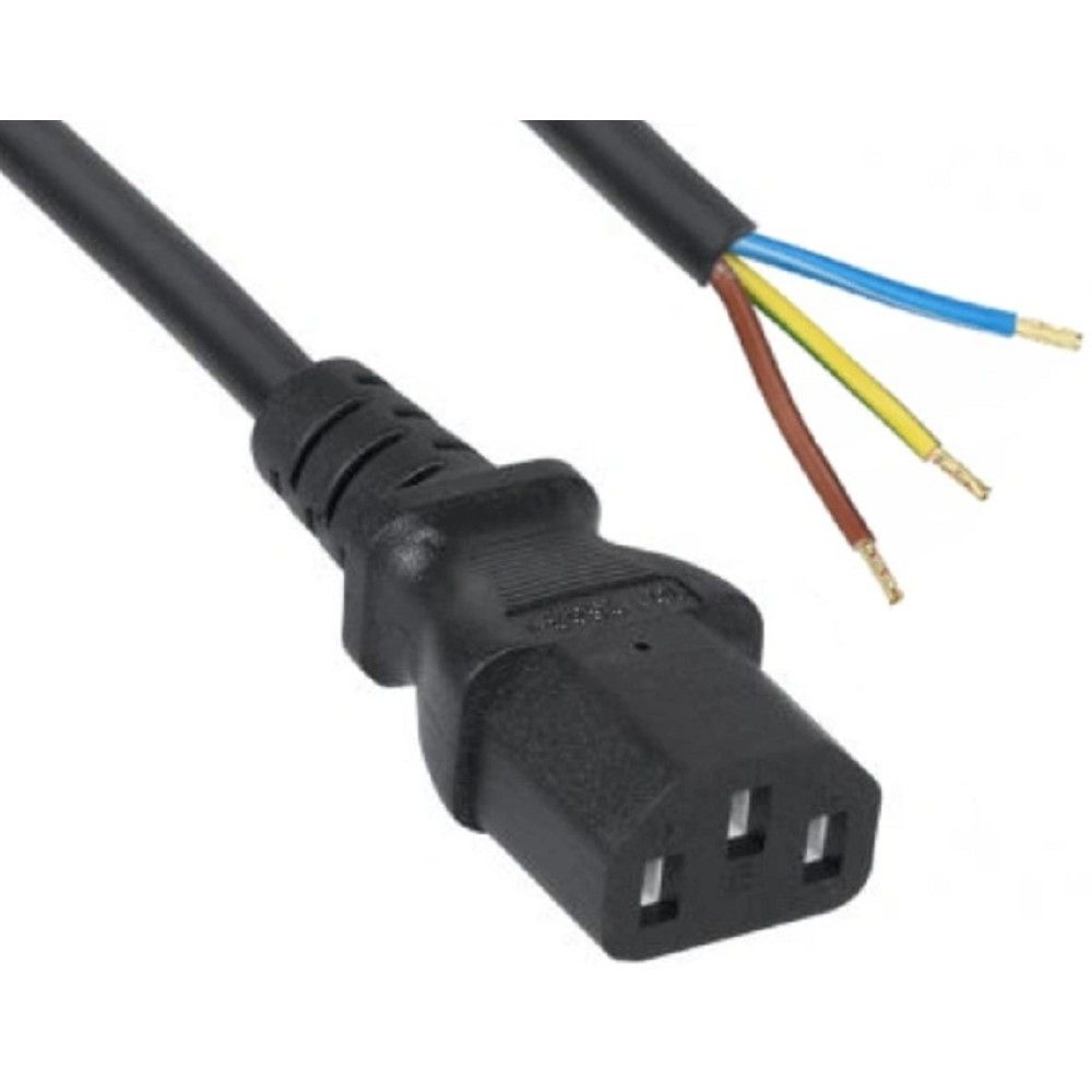 Кабель питания Filum FL-PC-C13-C2-2.5-BK ПВС-ВП 3x1.5 С13 - свободный конец, 220/250В, 10А, чёрный, 2.5м (1005445)