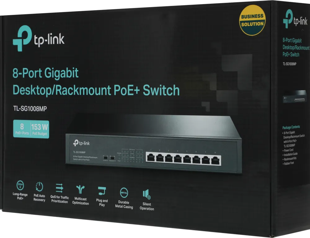 Коммутатор TP-Link TL-SG1008MP (L2) 8x1Гбит/с 8PoE+ 126W неуправляемый