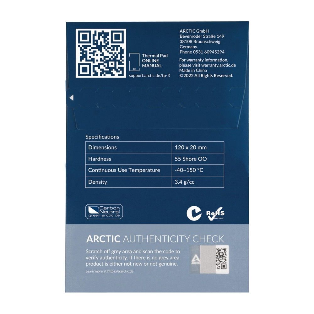 Термопрокладка Arctic Cooling Thermal pad 120x20mm, 1.0mm - 4 Pack TP-3 (ACTPD00056A)