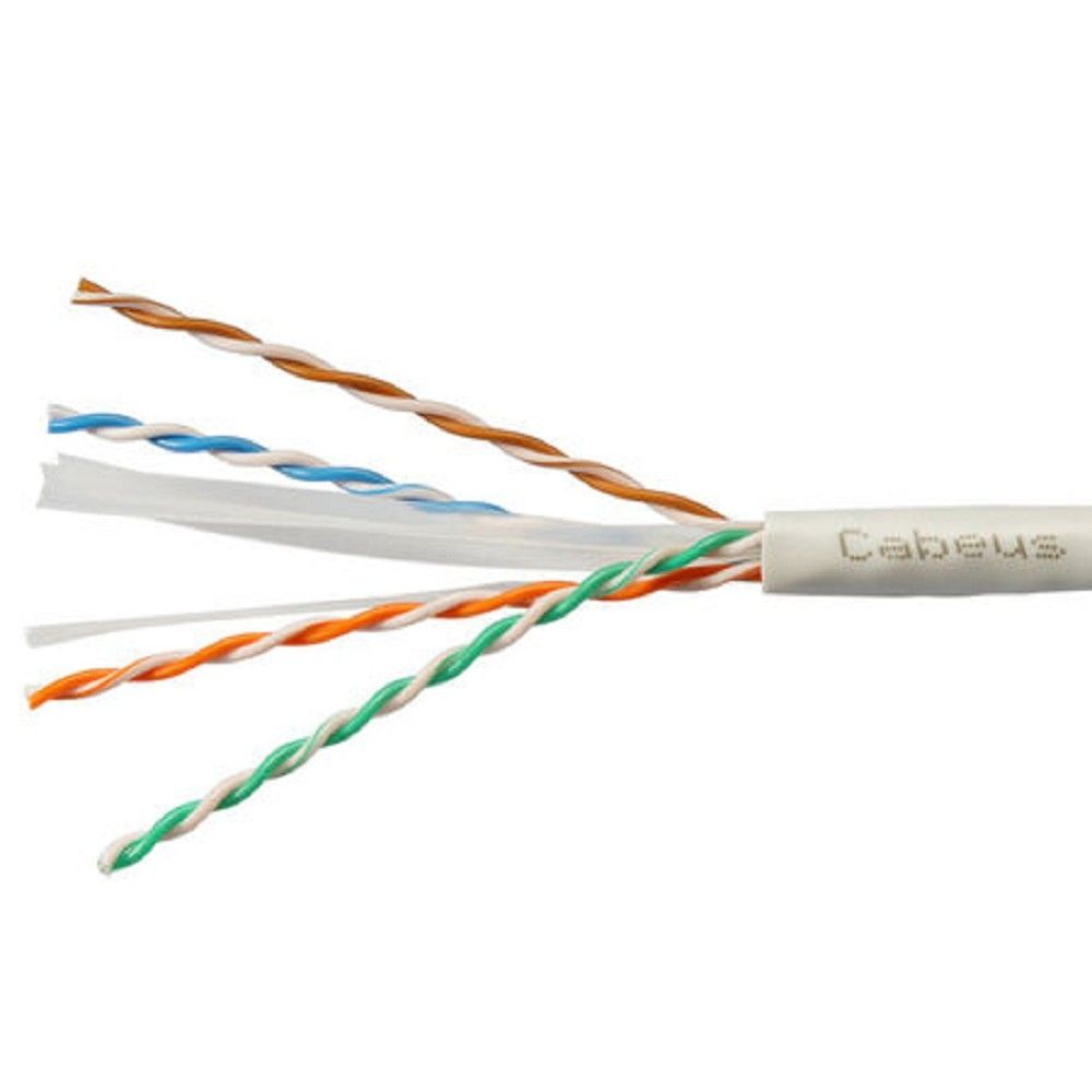 Cabeus UTP-4P-Cat.6-SOLID-LSZH-WH-20 Кабель витая пара UTP (U/UTP), категория 6, 4 пары (23 AWG), одножильный, LSZH нг(А)-HF, белый (20 м)