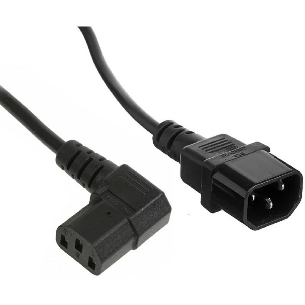 Exegate EX297746RUS Кабель питания Power EC-3P (C13 угловой->C14, VDE-250V-3*0.75mm2, медь, черный, 10A, 3м)