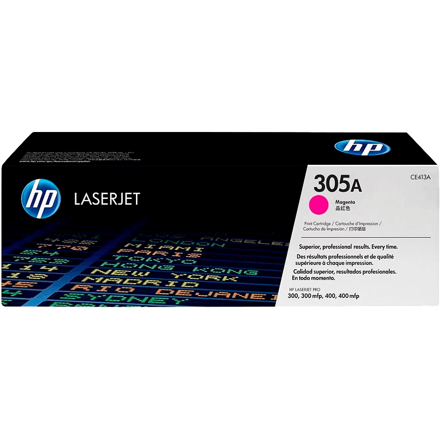 Картридж лазерный HP 305A CE413A пурпурный бар.в компл. (2600стр.) для HP LJP 300/400