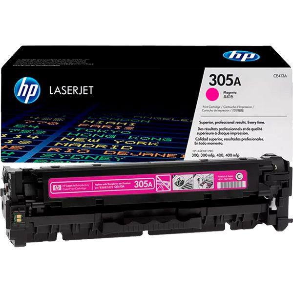 Картридж лазерный HP 305A CE413A пурпурный бар.в компл. (2600стр.) для HP LJP 300/400
