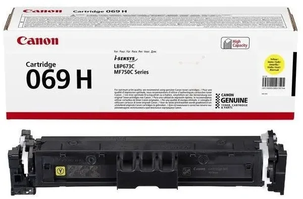 Картридж лазерный Canon 069HY 5095C002/004 желтый (5500стр.) для Canon MF752Cdw/754Cdw, LBP673Cdw