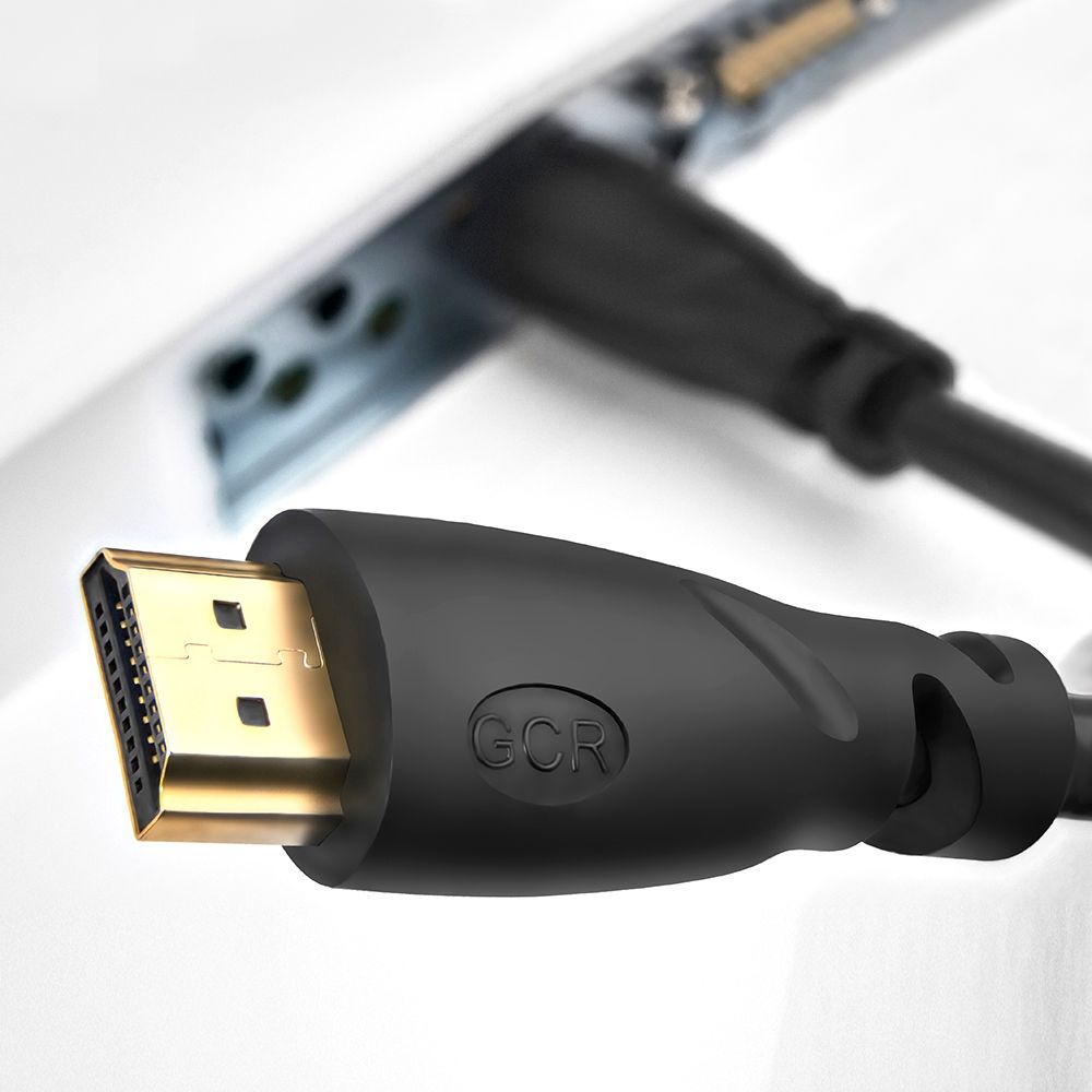 GCR Кабель 7.5m HDMI Ultra HD 4K, Full HD, 3D, черный, 24K GOLD, 30/30 AWG, 2 Х экран
