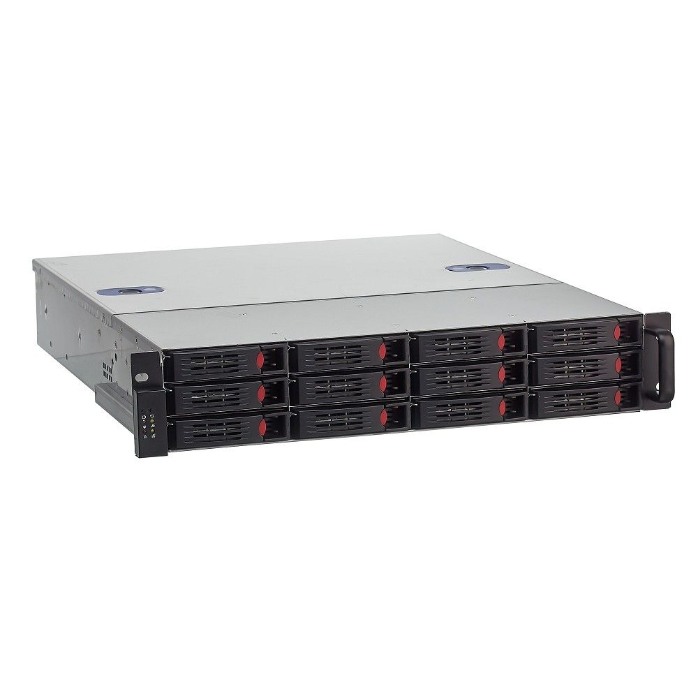 Exegate EX281233RUS Серверный корпус ExeGate Pro 2U550-HS12 <RM 19",  высота 2U, глубина 550, без БП, 12xHotSwap, USB>
