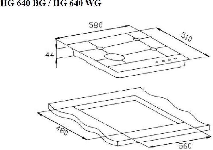 Газовая варочная поверхность Weissgauff HG 640 WG белый