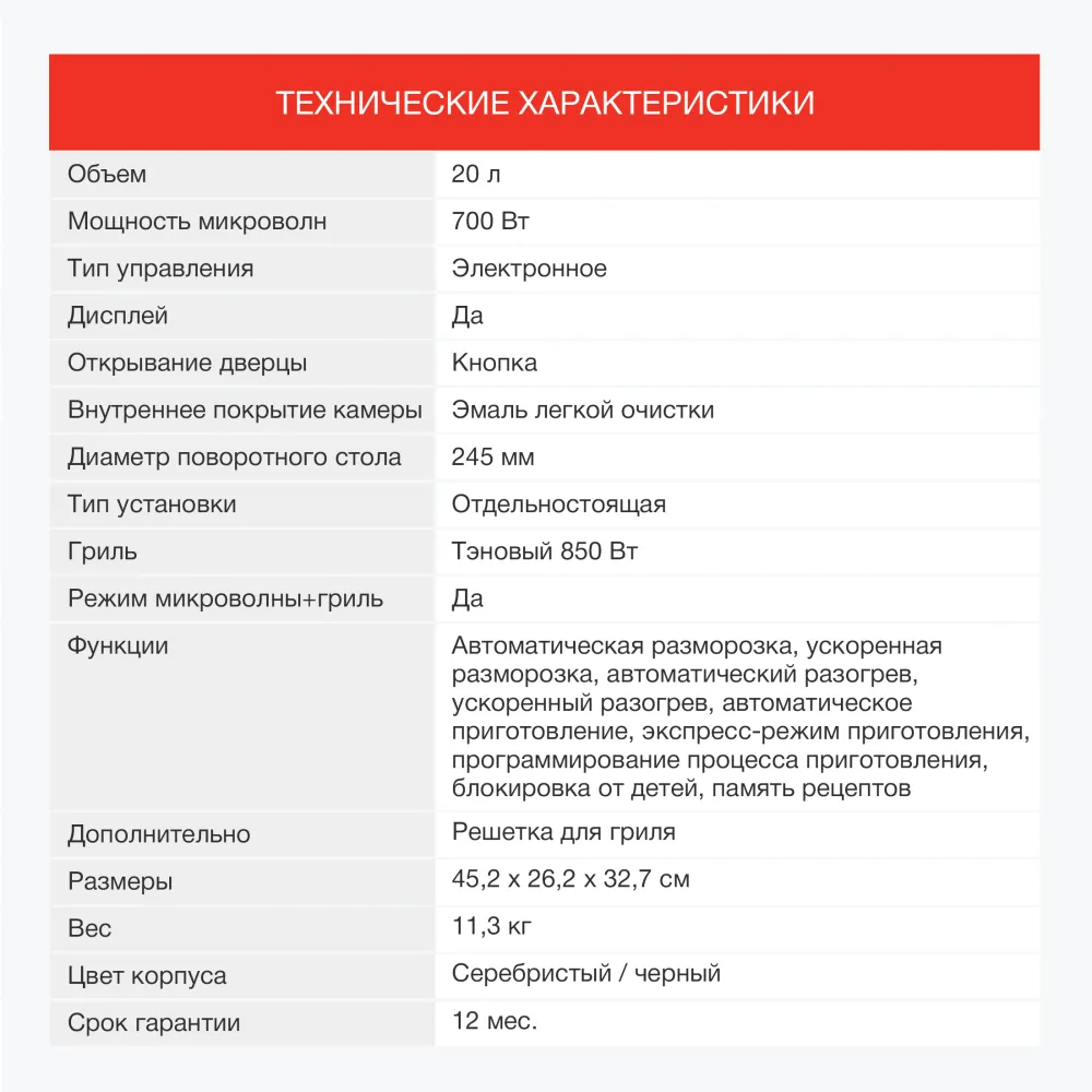 Микроволновая Печь Starwind SMW3120 20л. 700Вт серебристый/черный