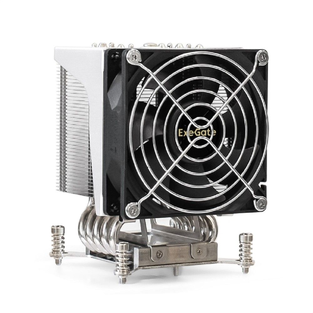 Exegate EX293433RUS Кулер ExeGate ESNK-P0050AP4.PWM.4U.2011.Cu (Al+Cu, 4U, 5 тепл. трубок, LGA2011/2066, TDP 165W, Fan 80mm, PWM, 1900-3800RPM, 2 ball bearing, 4pin, 44db, 650г, на винтах, с термопаст
