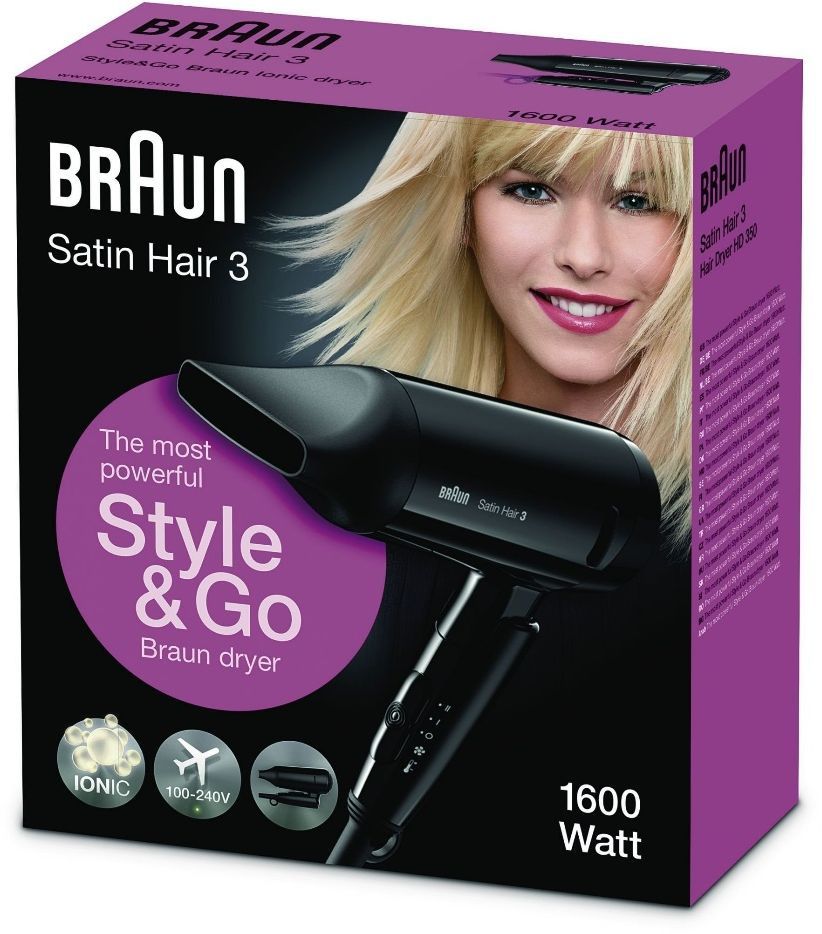 Фен Braun BRHD350E 1600Вт черный