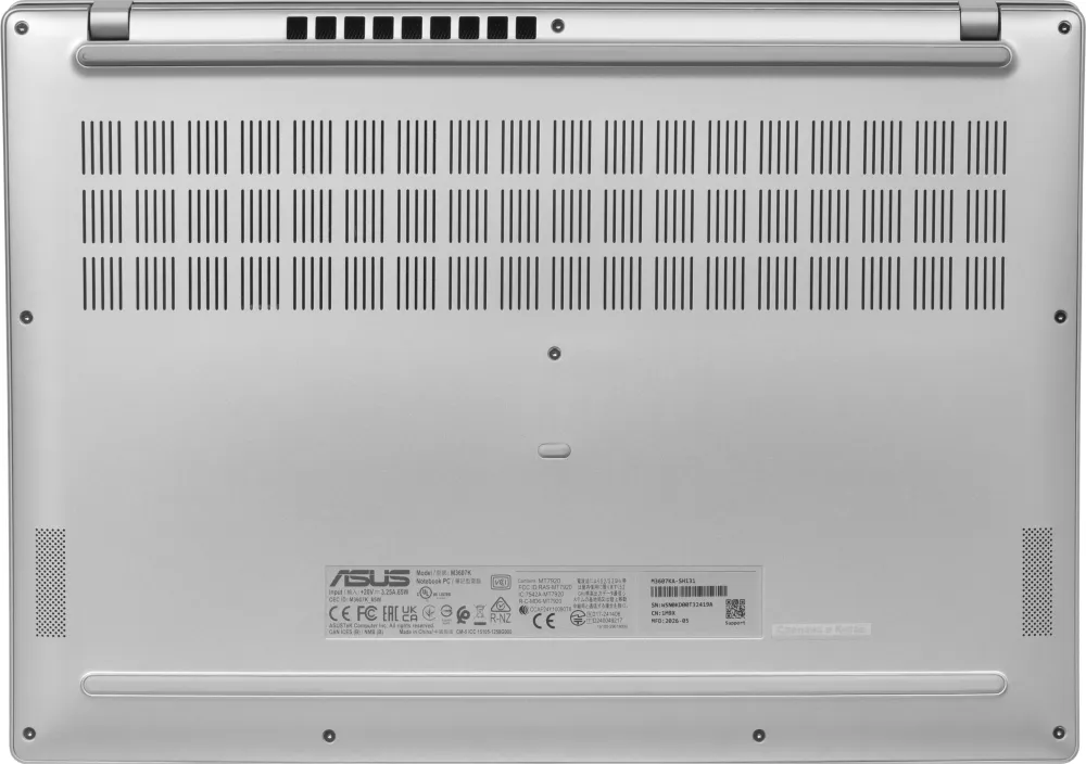 Ноутбук/ ASUS M3607KA-SH131 16"(1920x1200 OLED)/AMD Ryzen AI 5 330(2Ghz)/16384Mb/512PCISSDGb/noDVD/Int:Shared/Cam/BT/WiFi/70WHr/war 1y/1.7kg/Cool Silver/DOS