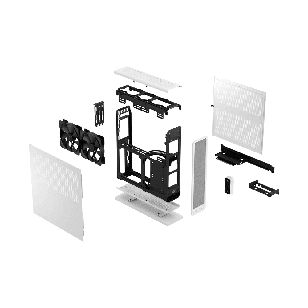 Корпус ПК без блока питания/ Case Fractal Design Ridge, 2x140mm, 2xUSB-A 3.2 + 1xUSB 3.2 Type-C, SFX PSU Support, mITX White
