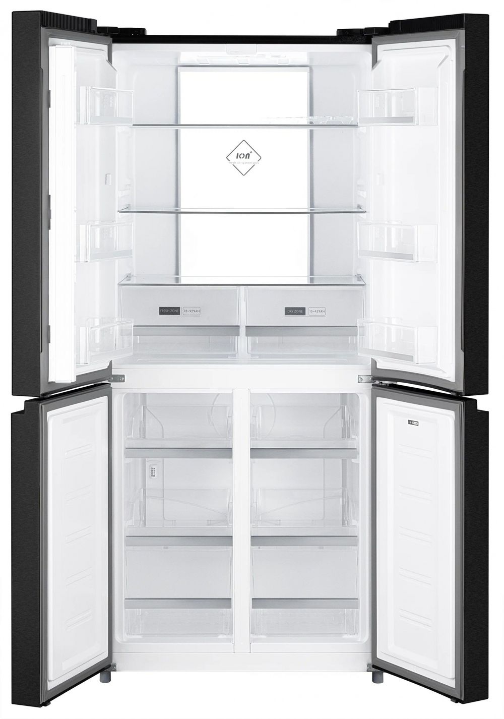Холодильник Weissgauff WCD 450 BG NoFrost Inverter 2-хкамерн. черный инвертер