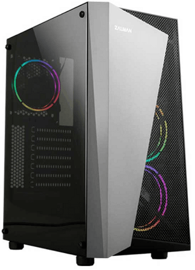 Корпус ZALMAN S4 Plus, ATX, BLACK, WINDOW, 2x3.5", 1x2.5", 2xUSB2.0, 1xUSB3.0, FRONT 2x120mm RGB, REAR 1x120mm RGB