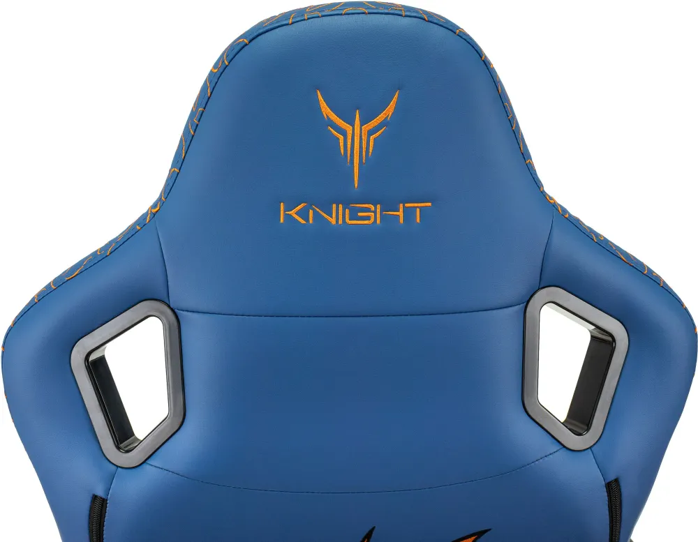 Кресло игровое Knight Craft Dragon синий эко.кожа крестов. металл