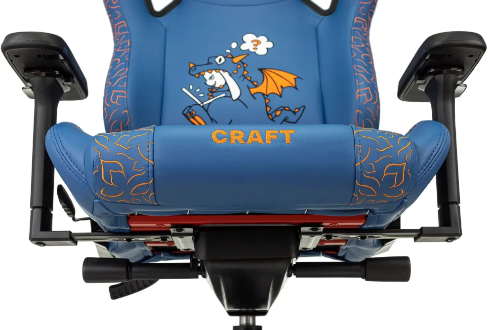 Кресло игровое Knight Craft Dragon синий эко.кожа крестов. металл