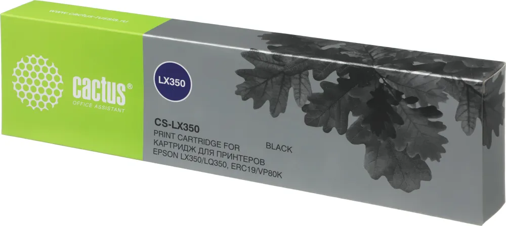 Картридж матричный Cactus CS-LX350 12.7x10 черный для Epson LX350/LQ350/ERC19/VP80K