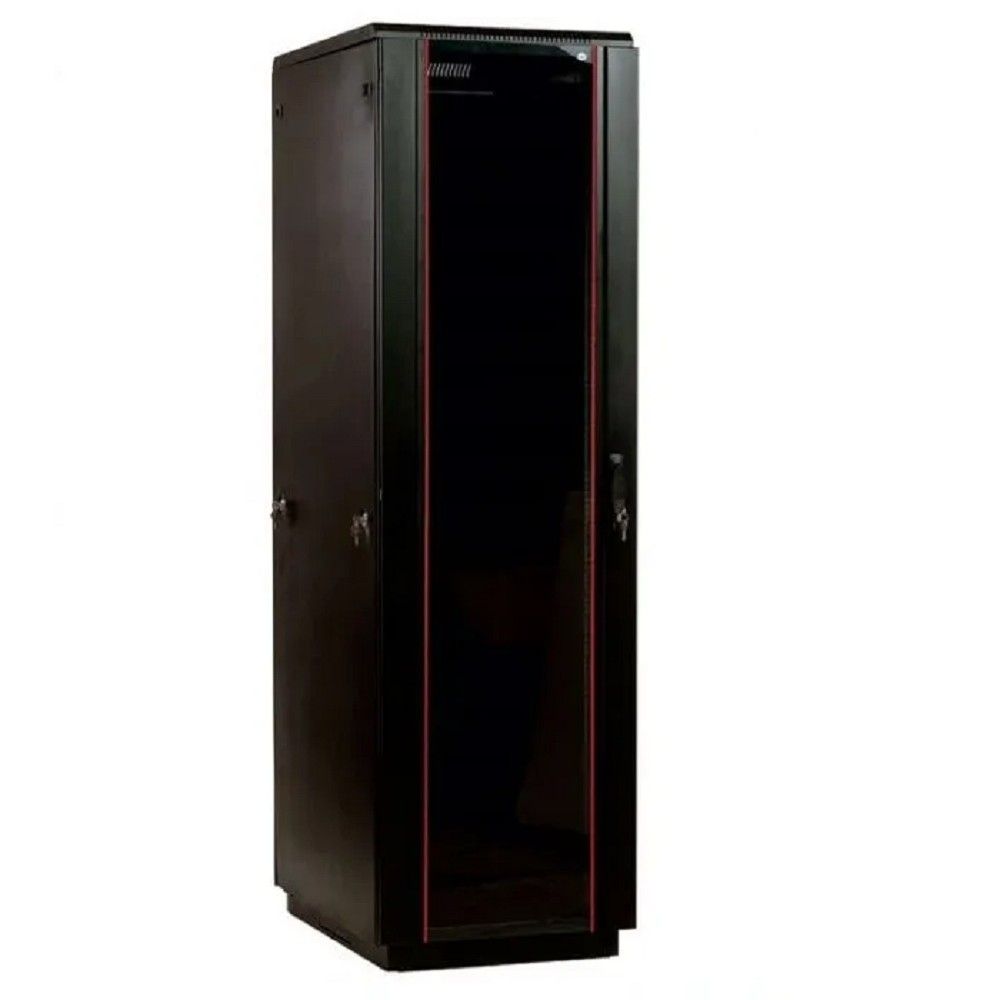 ЦМО Шкаф телекоммуникационный напольный 48U (600 x 800) дверь стекло, чёрный, ШТК-М-48.6.8-1ААА-9005