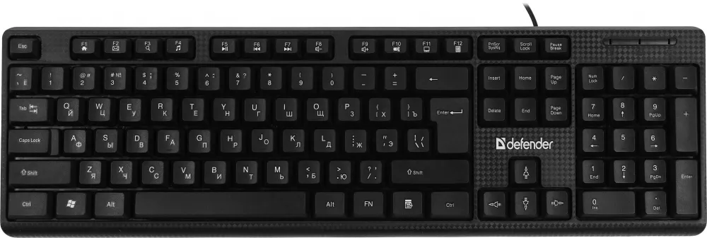 Клавиатура Defender Daily Hb-162 черный USB Multimedia (45162) кабель 1.8м