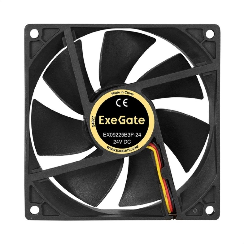 Exegate EX297087RUS Вентилятор 24В DC ExeGate EX09225B3P-24 (92x92x25 мм, 2-Ball (двойной шарикоподшипник), 3pin, 2750RMP, 35dBA)