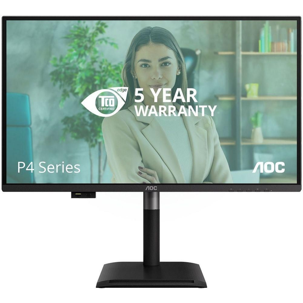 Монитор 27" AOC Q27P4U  IPS, 2560x1440, 120Hz, 4ms, 350сd/m, 1500:1 | 2xHDMI(2.0), DP(1.2), Type-C(PD-15W), 3xUSB 3.2 | HAS, Pivot, Swivel, InPSU, Speakers, Vesa 100, Black