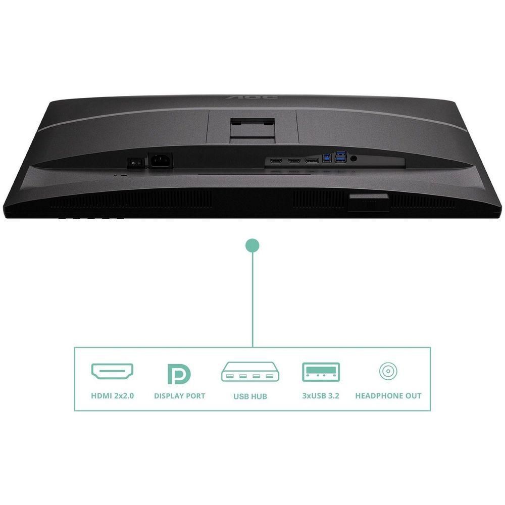 Монитор 27" AOC Q27P4U  IPS, 2560x1440, 120Hz, 4ms, 350сd/m, 1500:1 | 2xHDMI(2.0), DP(1.2), Type-C(PD-15W), 3xUSB 3.2 | HAS, Pivot, Swivel, InPSU, Speakers, Vesa 100, Black