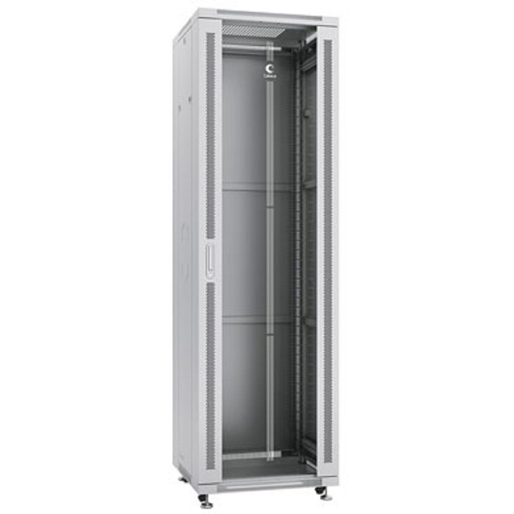 Cabeus SH-05C-42U60/60 Шкаф монтажный телекоммуникационный 19" напольный для распределительного и серверного оборудования 42U 600x600x2055mm (ШхГхВ) передняя стеклянная и задняя сплошная металлическая