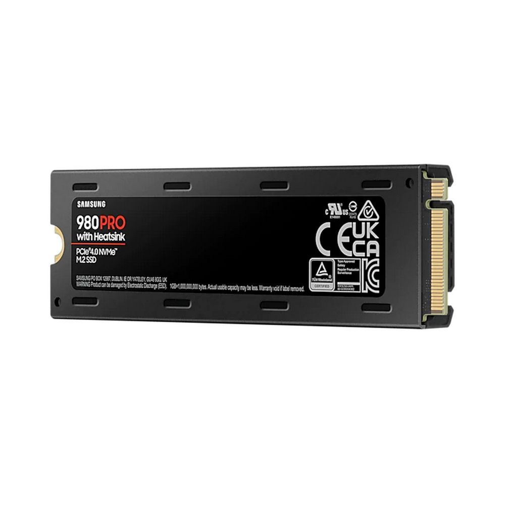 Твердотельный накопитель SSD Samsung 980 PRO Black M.2 2280 MZ-V8P2T0 2TB Client SSD PCIe Gen4x4 with NVMe, 7000/5100, IOPS 1000/1000K, MTBF 1.5M, 3D NAND TLC, 2048MB, 1200TBW, 0,33DWPD, Heat Sink, RTL (837690)