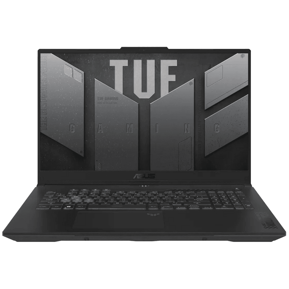 Ноутбук Asus TUF Gaming A17 FA707NUG-HX182 Ryzen 7 7445HS 16Gb SSD512Gb NVIDIA GeForce RTX4050 6Gb 17.3" IPS FHD (1920x1080) без ОС grey WiFi BT Cam (90NR0EF5-M00AX0)