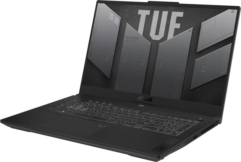 Ноутбук Asus TUF Gaming A17 FA707NUG-HX182 Ryzen 7 7445HS 16Gb SSD512Gb NVIDIA GeForce RTX4050 6Gb 17.3" IPS FHD (1920x1080) без ОС grey WiFi BT Cam (90NR0EF5-M00AX0)