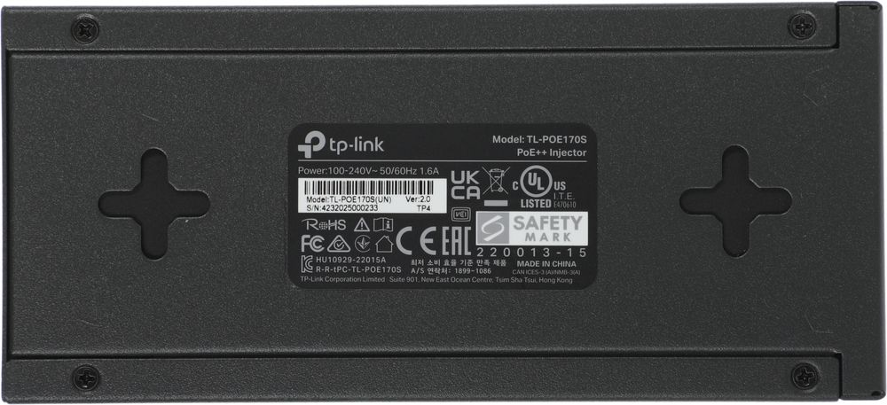 Инжектор PoE TP-Link POE170S 10/100/1000BASE-T 100-240В(АС)